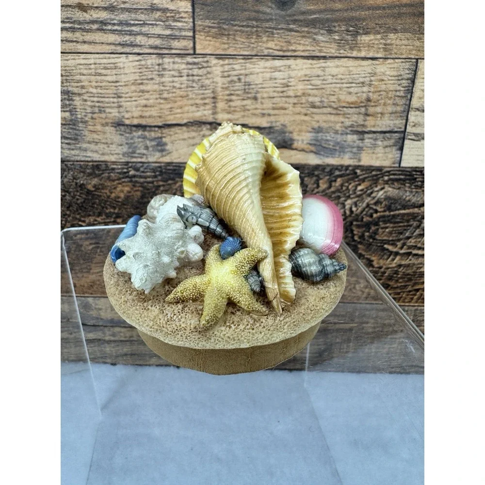Our America~Candle‎ SHELLS Topper Fits Medium & Large Jars 1999 Beach Ocean NIB